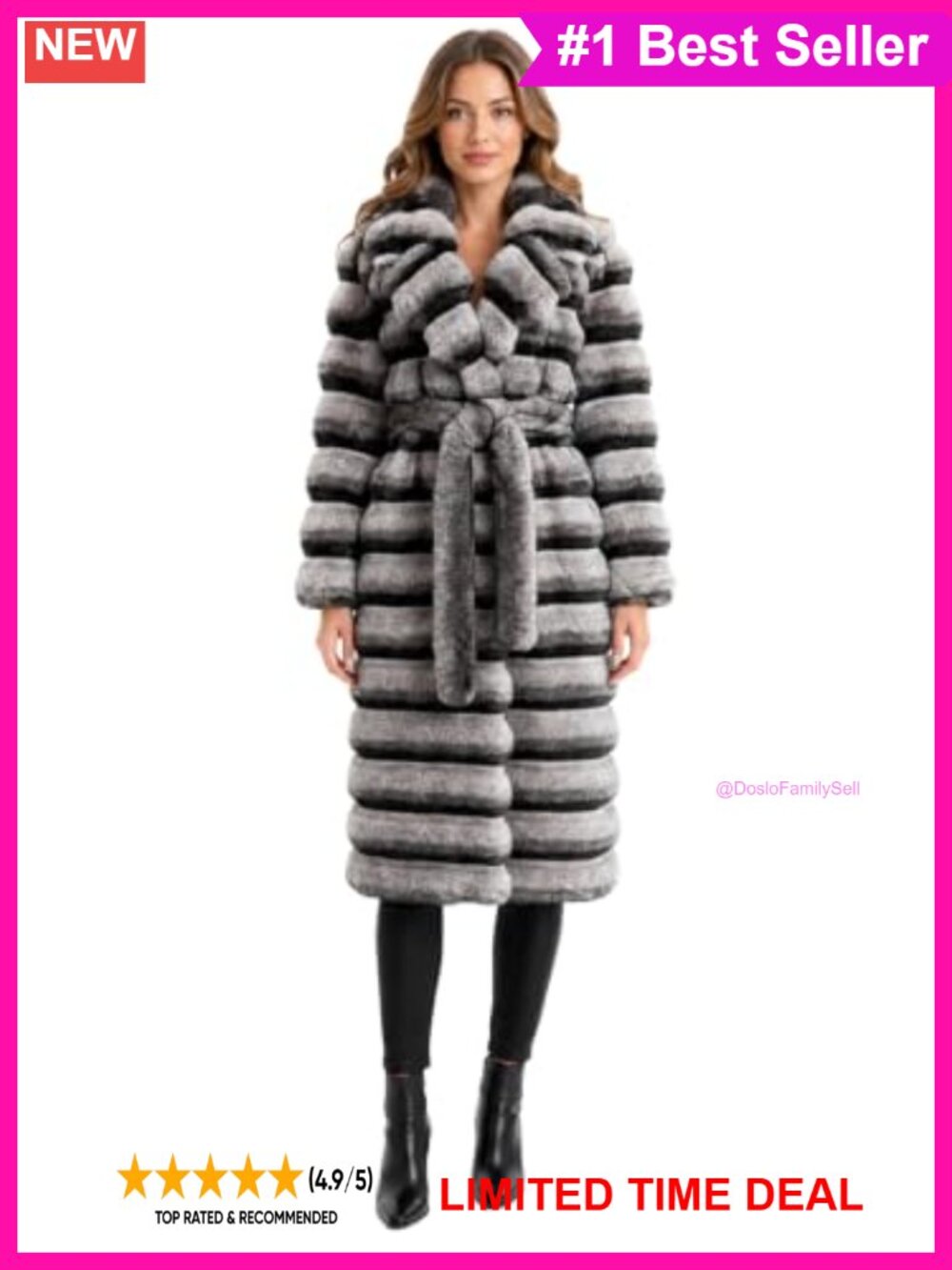 Luxury Faux Chinchilla Fur Full-Length Long Jacket Women Faux Fur Coat Winter